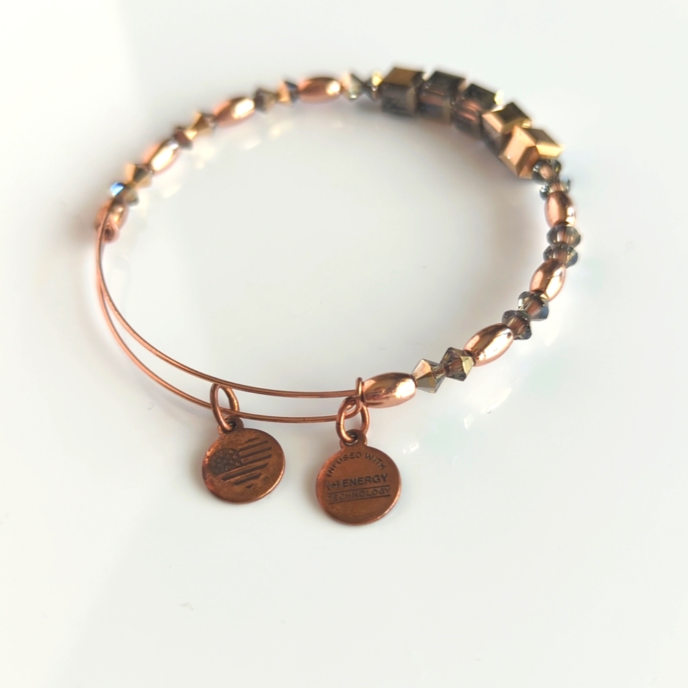 Alex and Ani Rose Gold Beaded Bangle